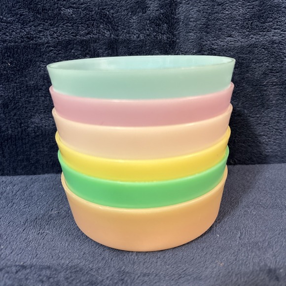 Tupperware Other - 6 Vintage Tupperware Colorful Snack Bowl Containers 1286-24 4" X 1.25"